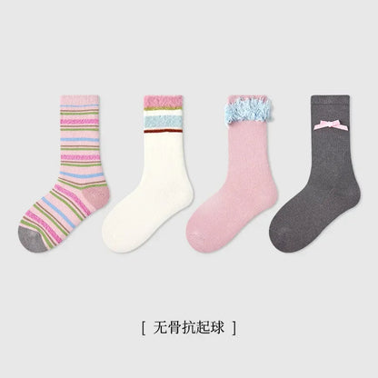 -キッズソックス 靴下4足セット カラフルミドル丈カジュアルソックスセット【mh0007350】 - mamahalo shop - ベビー用靴下・タイツ -  べビー服 - 子供服 - 男の子 - 女の子