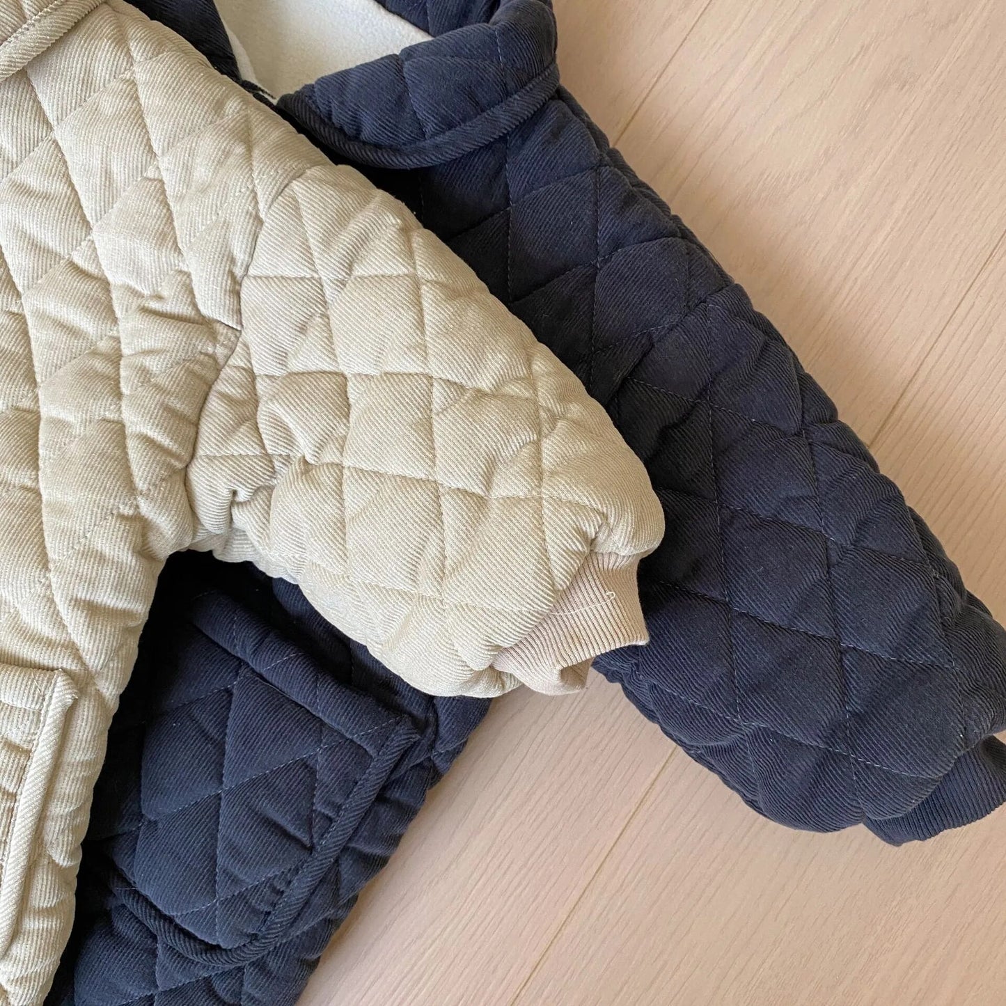 -キッズ コーデュロイ キルティング 裏フリース コート アウター - mamahalo shop - ショートコート・ジャケット・ジャンパー -  べビー服 - 子供服 - 男の子 - 女の子