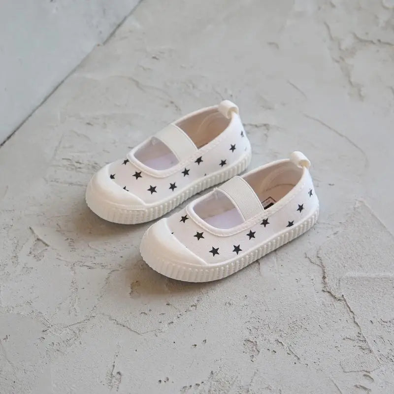 -ベビー キッズ みずたま チェック さくらんぼ あひる スマイル キャンバス バレエ シューズ 上履き - mamahalo shop - 靴 -  べビー服 - 子供服 - 男の子 - 女の子