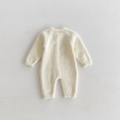 -ベビージャンプスーツ ソフトファー長袖ロンパース 3カラー - mamahalo shop - 長袖ジャンプスーツ -  べビー服 - 子供服 - 男の子 - 女の子