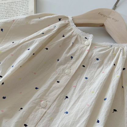 -ベビーロンパース 半袖ルーズボディスーツ カラフル刺繍【mh0006299】 - mamahalo shop - 半袖ロンパース -  べビー服 - 子供服 - 男の子 - 女の子