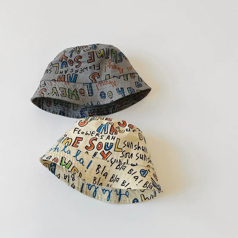-キッズ レターロゴ バケットハット 帽子【mh0000745】 - mamahalo shop - ベビー用帽子 -  べビー服 - 子供服 - 男の子 - 女の子