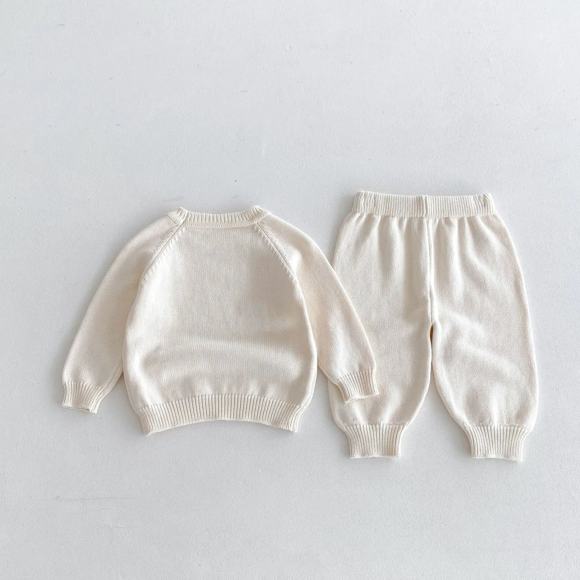 -キッズトップス/パンツ ニット 長袖セーター/ニットロングパンツ シンプルベーシック 2カラー - mamahalo shop - 長袖セットアップ -  べビー服 - 子供服 - 男の子 - 女の子