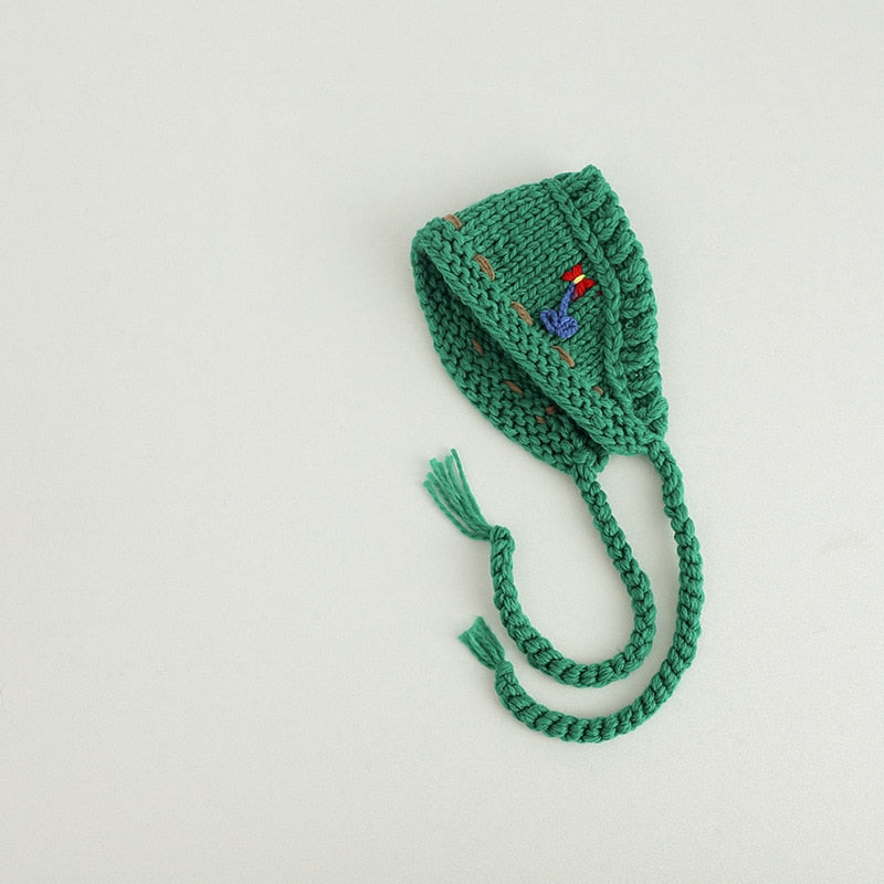 -ベビー キッズ ニット フラワー 刺繍 ヘアバンド ヘッドバンド ヘッドドレス ガールズ【mh0002431】 - mamahalo shop - ヘアアクセサリー -  べビー服 - 子供服 - 男の子 - 女の子