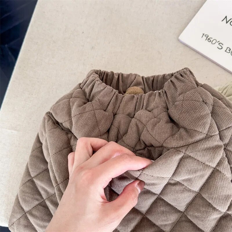 -キッズ キルティング コーデュロイ パンツ 暖パン - mamahalo shop - ロングパンツ・スウェットパンツ -  べビー服 - 子供服 - 男の子 - 女の子
