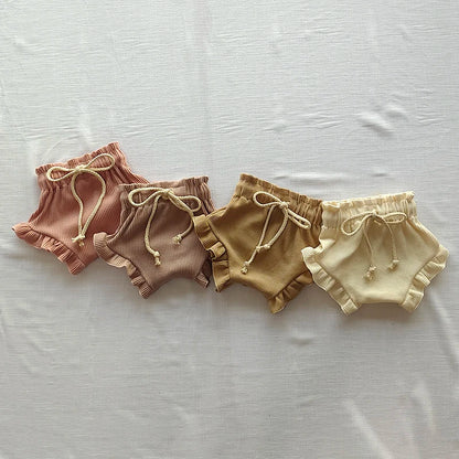 -ベビーパンツ ブルマパンツ フリルショートパンツ リボン 5カラー【mh0005847】 - mamahalo shop - ブルマパンツ -  べビー服 - 子供服 - 男の子 - 女の子