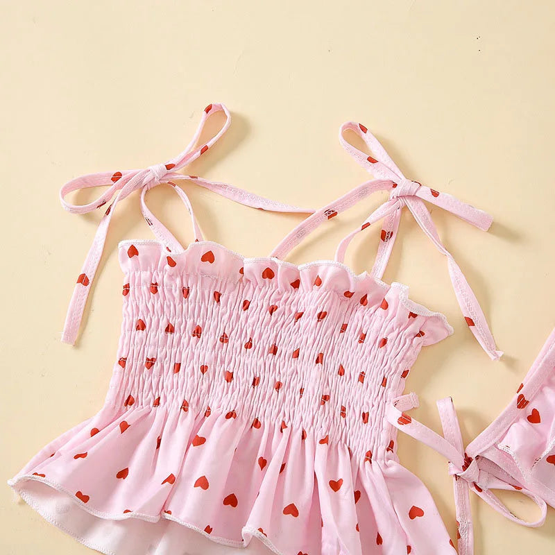 -ベビー水着 帽子セット セパレート ビキニ ピンク ハート スイムウェア【mh0005122】 - mamahalo shop - ベビー用水着 -  べビー服 - 子供服 - 男の子 - 女の子