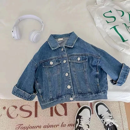 -キッズジャケット デニムジャケット Gジャン - mamahalo shop - ショートコート・ジャケット・ジャンパー -  べビー服 - 子供服 - 男の子 - 女の子