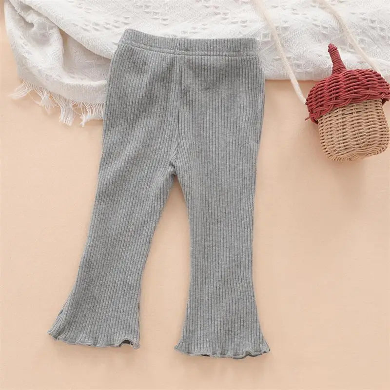 -ベビーパンツ リブブーツカット フレアパンツ 薄手 レギンスパンツ 4カラー - mamahalo shop - レギンスパンツ -  べビー服 - 子供服 - 男の子 - 女の子