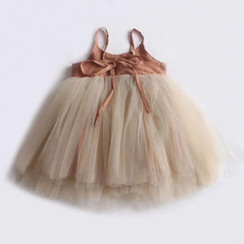 -ベビー キッズ チュチュ チュールドレス ノースリーブ キャミソール ワンピース ガールズ【mh0002104】 - mamahalo shop - ノースリーブワンピース -  べビー服 - 子供服 - 男の子 - 女の子