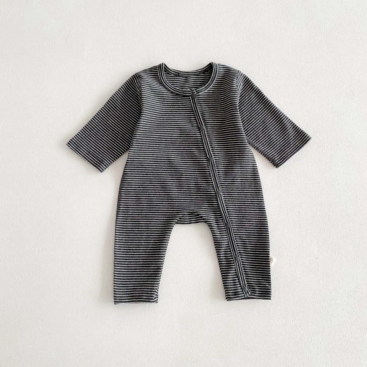 -ベビーロンパース 長袖ボディスーツ ボーダー柄 新生児 肌着 4カラー - mamahalo shop - 長袖ロンパース -  べビー服 - 子供服 - 男の子 - 女の子