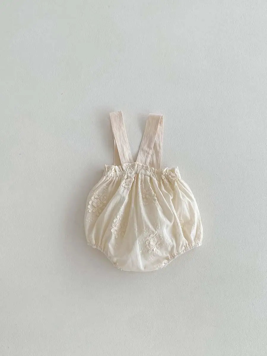 -ベビートップス/パンツ 半袖パフスリーブTシャツ/刺繍サスペンダーブルマパンツ【mh0006190】 - mamahalo shop - サロペットパンツ・サスペンダーパンツ -  べビー服 - 子供服 - 男の子 - 女の子