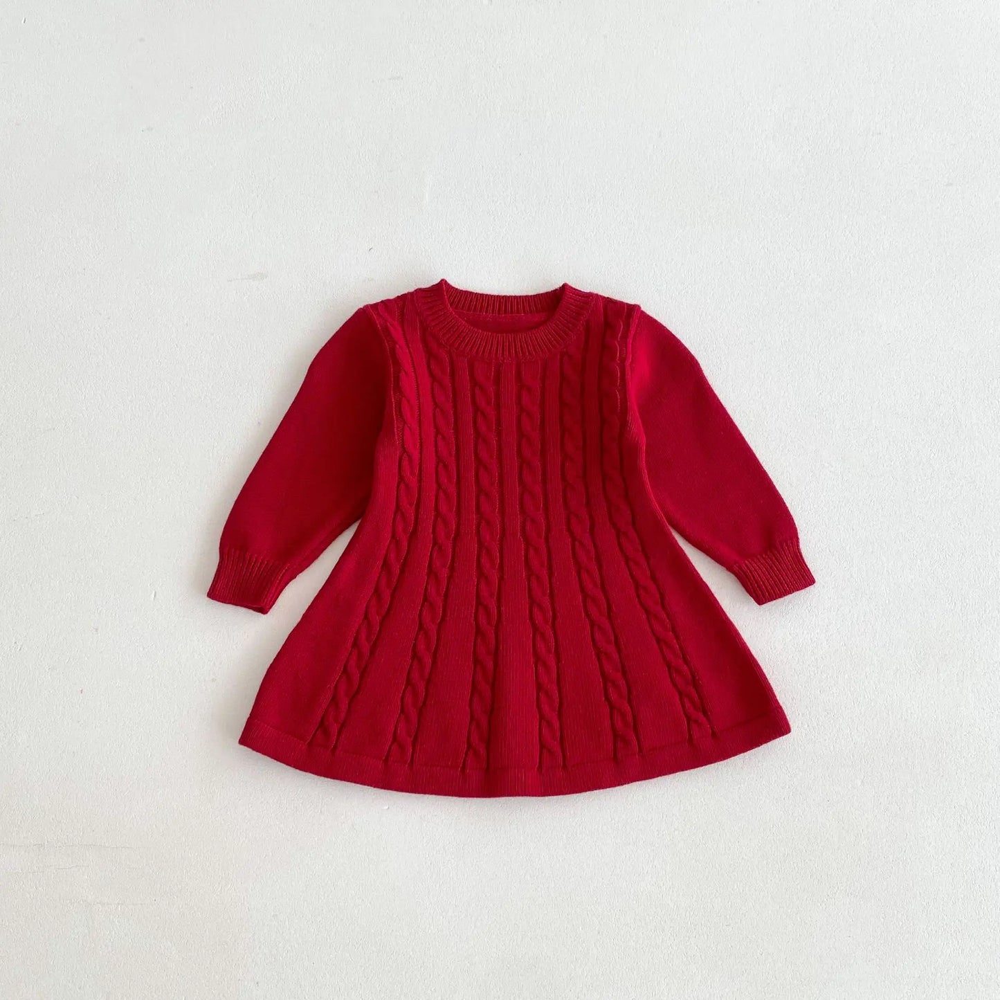 -キッズワンピース ニット 長袖ワンピース 3カラー【mh0006485】 - mamahalo shop - 長袖ワンピース -  べビー服 - 子供服 - 男の子 - 女の子