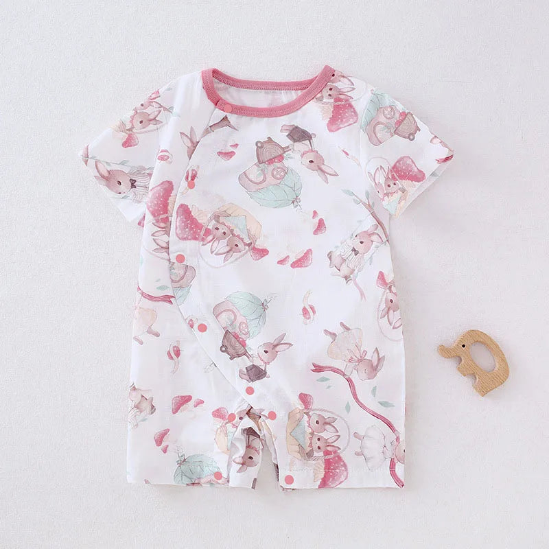 -ベビーロンパース 半袖カバーオール アニマルプリント 5カラー【mh0004592】 - mamahalo shop - 半袖ロンパース -  べビー服 - 子供服 - 男の子 - 女の子