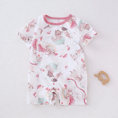 -ベビーロンパース 半袖カバーオール アニマルプリント 5カラー【mh0004592】 - mamahalo shop - 半袖ロンパース -  べビー服 - 子供服 - 男の子 - 女の子