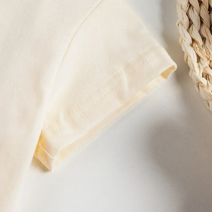 -ベビーセットアップ 2点セット 半袖Tシャツ+ショートパンツ パイナップル/おばけ/うさぎ ワンポイント刺繍 3カラー【mh0006106】 - mamahalo shop - 半袖セットアップ -  べビー服 - 子供服 - 男の子 - 女の子