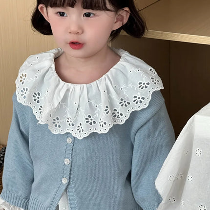 キッズトップス レースラッフル襟長袖チュニックブラウス - mamahalo shop - 長袖シャツ・ブラウス -  べビー服 - 子供服 - 男の子 - 女の子