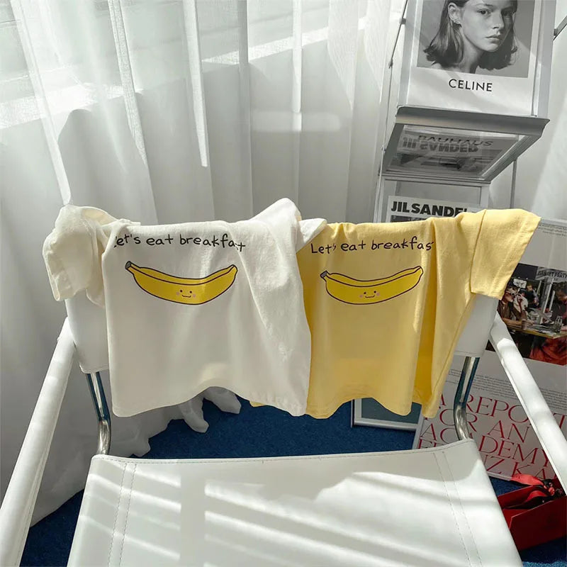 -ベビートップス 半袖プリントTシャツ バナナ 2カラー - mamahalo shop - 半袖Tシャツ -  べビー服 - 子供服 - 男の子 - 女の子