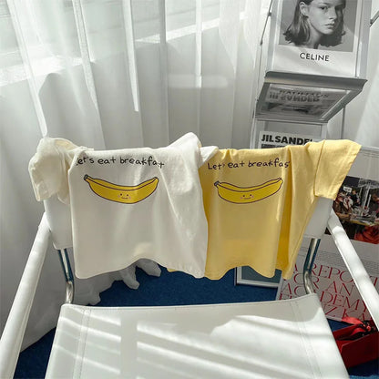 -ベビートップス 半袖プリントTシャツ バナナ 2カラー - mamahalo shop - 半袖Tシャツ -  べビー服 - 子供服 - 男の子 - 女の子