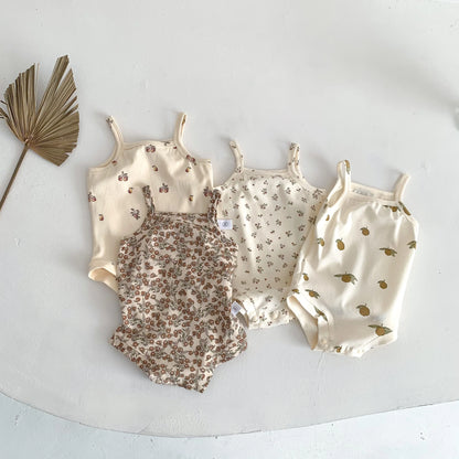 -☺︎ ベビーロンパース キャミソールボディスーツ プリント柄 肌着 - mamahalo shop - ノースリーブロンパース -  べビー服 - 子供服 - 男の子 - 女の子