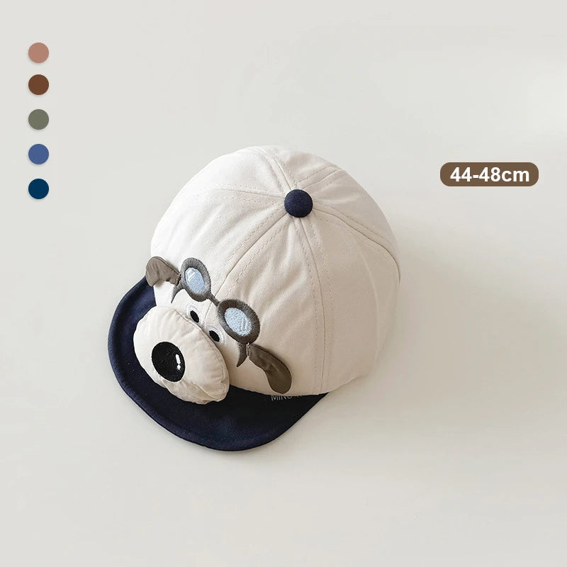 -ベビー帽子キャップ 犬 ドッグ ワンポイント 野球帽 サマーハット【mh0005168】 - mamahalo shop - ベビー用帽子 -  べビー服 - 子供服 - 男の子 - 女の子
