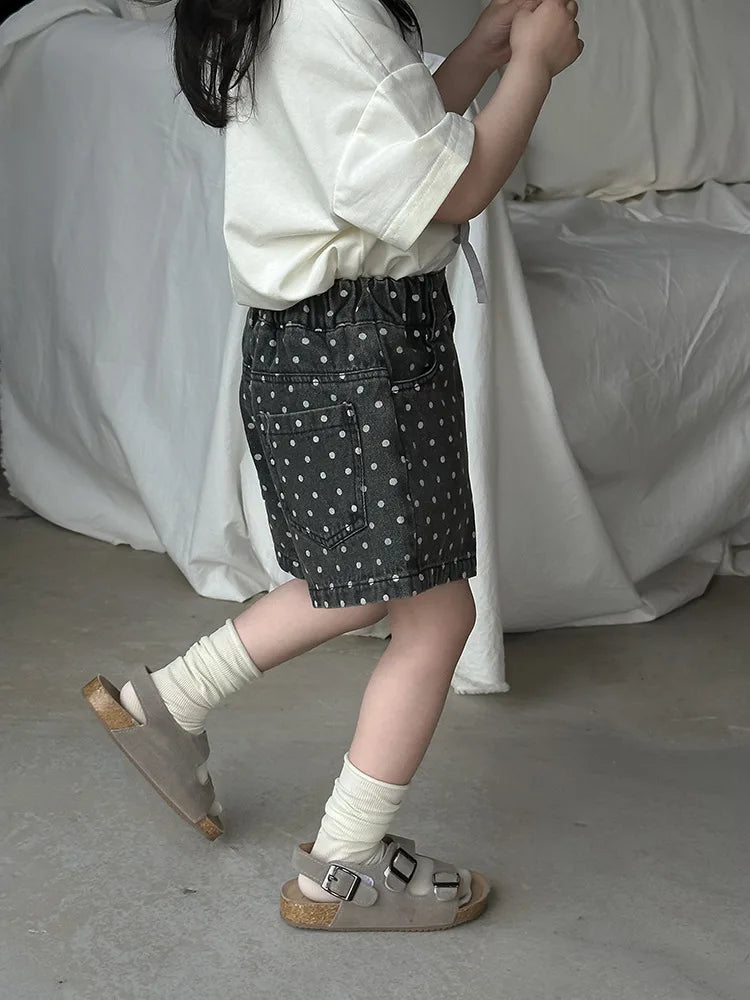 -キッズパンツ ショートパンツ 水玉ドットプリント【mh0005482】 - mamahalo shop - ハーフパンツ・ショートパンツ -  べビー服 - 子供服 - 男の子 - 女の子