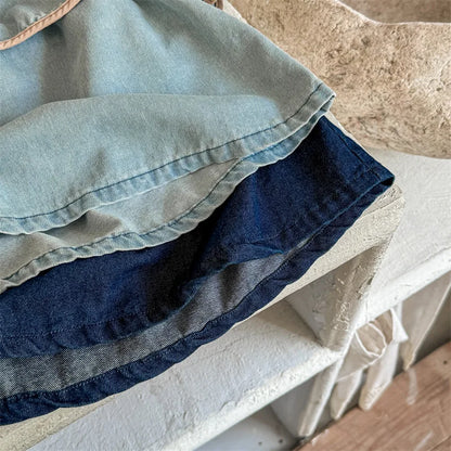 -キッズトップス デニム ビッグサークル襟 ノースリーブブラウス 2カラー【mh0005437】 - mamahalo shop - タンクトップ・キャミソール・ノースリーブトップス -  べビー服 - 子供服 - 男の子 - 女の子