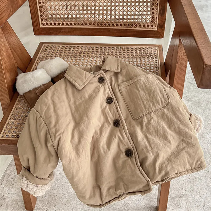 -キッズ 裏ボアフリース ジャケット コート アウター - mamahalo shop - ショートコート・ジャケット・ジャンパー -  べビー服 - 子供服 - 男の子 - 女の子