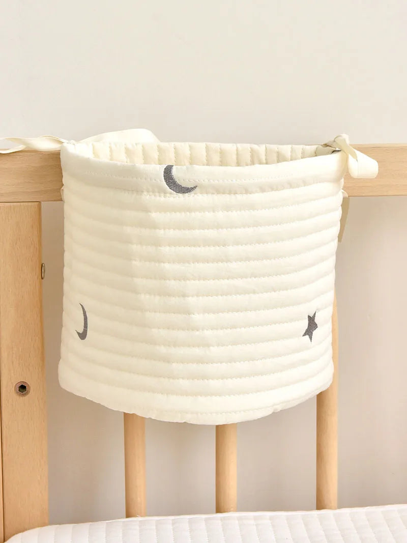 -ベビーオーガナイザー ベビーベッドポケット くまベア うさぎバニー 月ムーン 星スター 刺繍 ストレージ 収納 - mamahalo shop - ベビー＆キッズ雑貨 -  べビー服 - 子供服 - 男の子 - 女の子