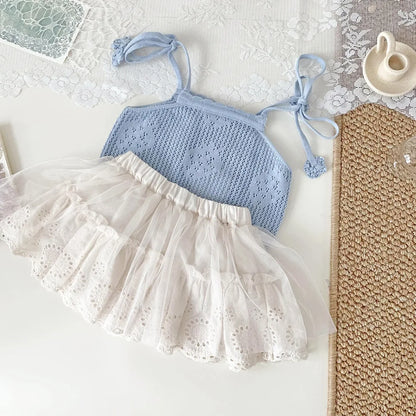 -ベビーキッズトップス レースニット キャミソールトップス 2カラー - mamahalo shop - タンクトップ・キャミソール・ノースリーブトップス -  べビー服 - 子供服 - 男の子 - 女の子