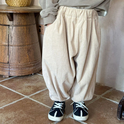 -キッズパンツ コーデュロイルーズロングバルーンパンツ 2カラー【mh0006707】 - mamahalo shop - ロングパンツ・スウェットパンツ -  べビー服 - 子供服 - 男の子 - 女の子