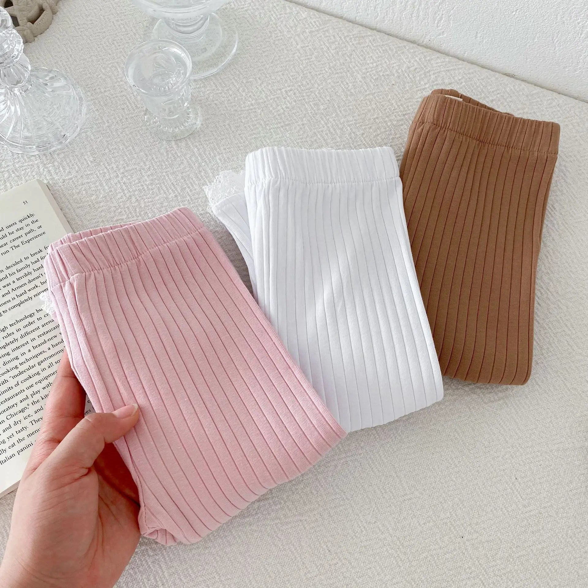 -キッズパンツ 裾レースリブニットレギンスパンツ 3カラー - mamahalo shop - レギンスパンツ -  べビー服 - 子供服 - 男の子 - 女の子