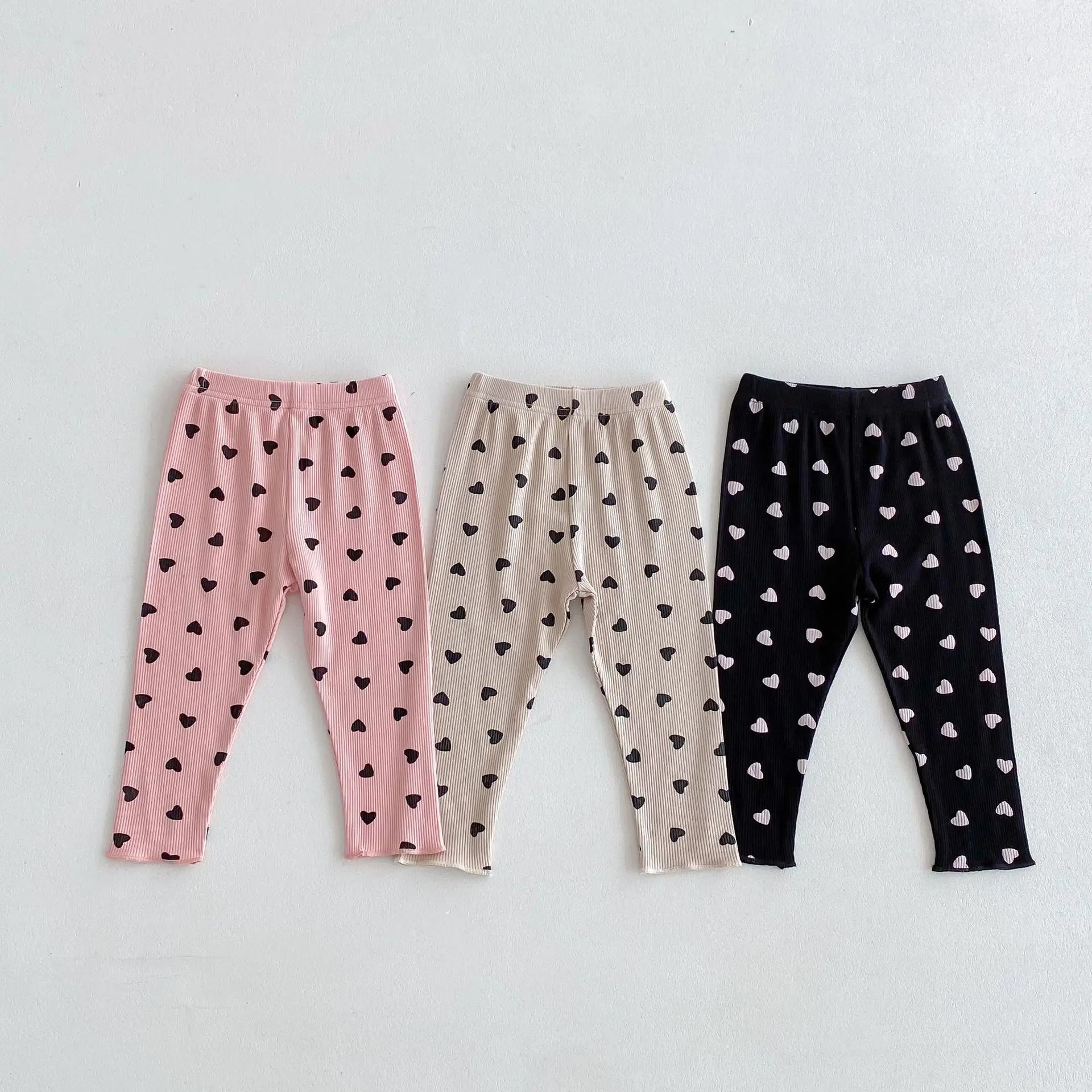 -キッズパンツ ハートプリントレギンスパンツ 3カラー - mamahalo shop - レギンスパンツ -  べビー服 - 子供服 - 男の子 - 女の子