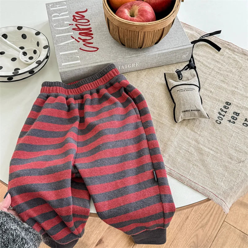 -キッズパンツ ボーダー スウェットパンツ ジョガーパンツ 2カラー【mh0004837】 - mamahalo shop - ロングパンツ・スウェットパンツ -  べビー服 - 子供服 - 男の子 - 女の子