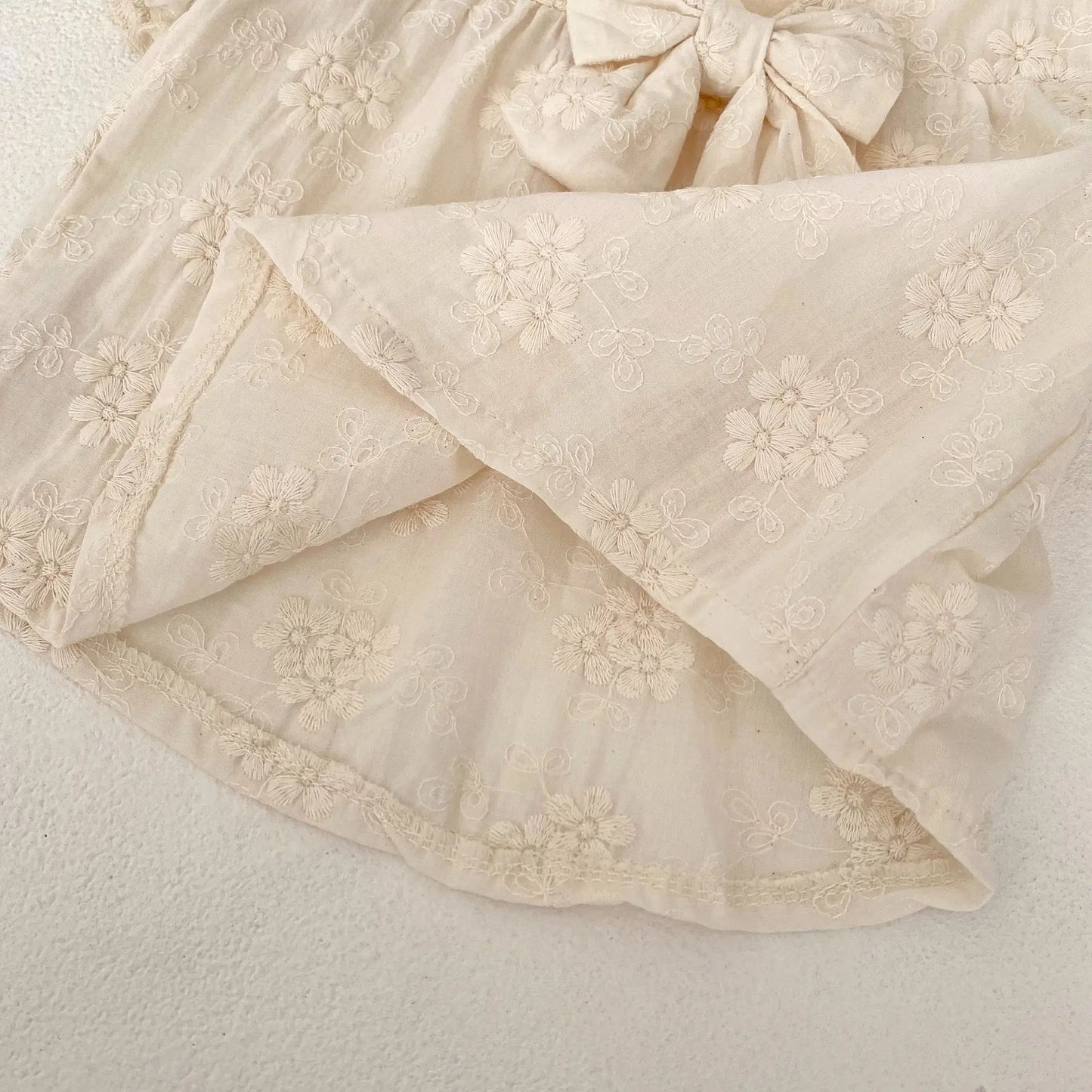 -ベビーセットアップ 2点セット 半袖パフスリーブリボンブラウス+ブルマパンツ ベージュ【mh0004615】 - mamahalo shop - 半袖セットアップ -  べビー服 - 子供服 - 男の子 - 女の子