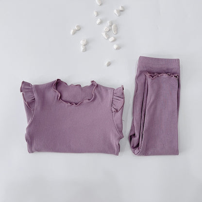 -キッズ フリル 長袖 パジャマ セット - mamahalo shop - 長袖パジャマ -  べビー服 - 子供服 - 男の子 - 女の子