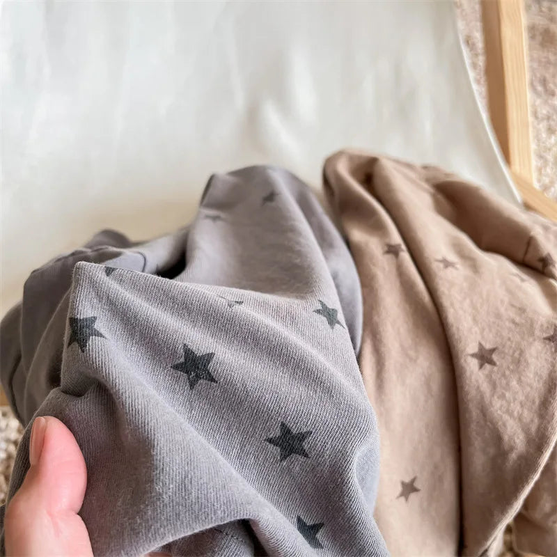 -キッズトップス スター星プリント長袖ルーズTシャツ 2カラー - mamahalo shop - 長袖Tシャツ -  べビー服 - 子供服 - 男の子 - 女の子