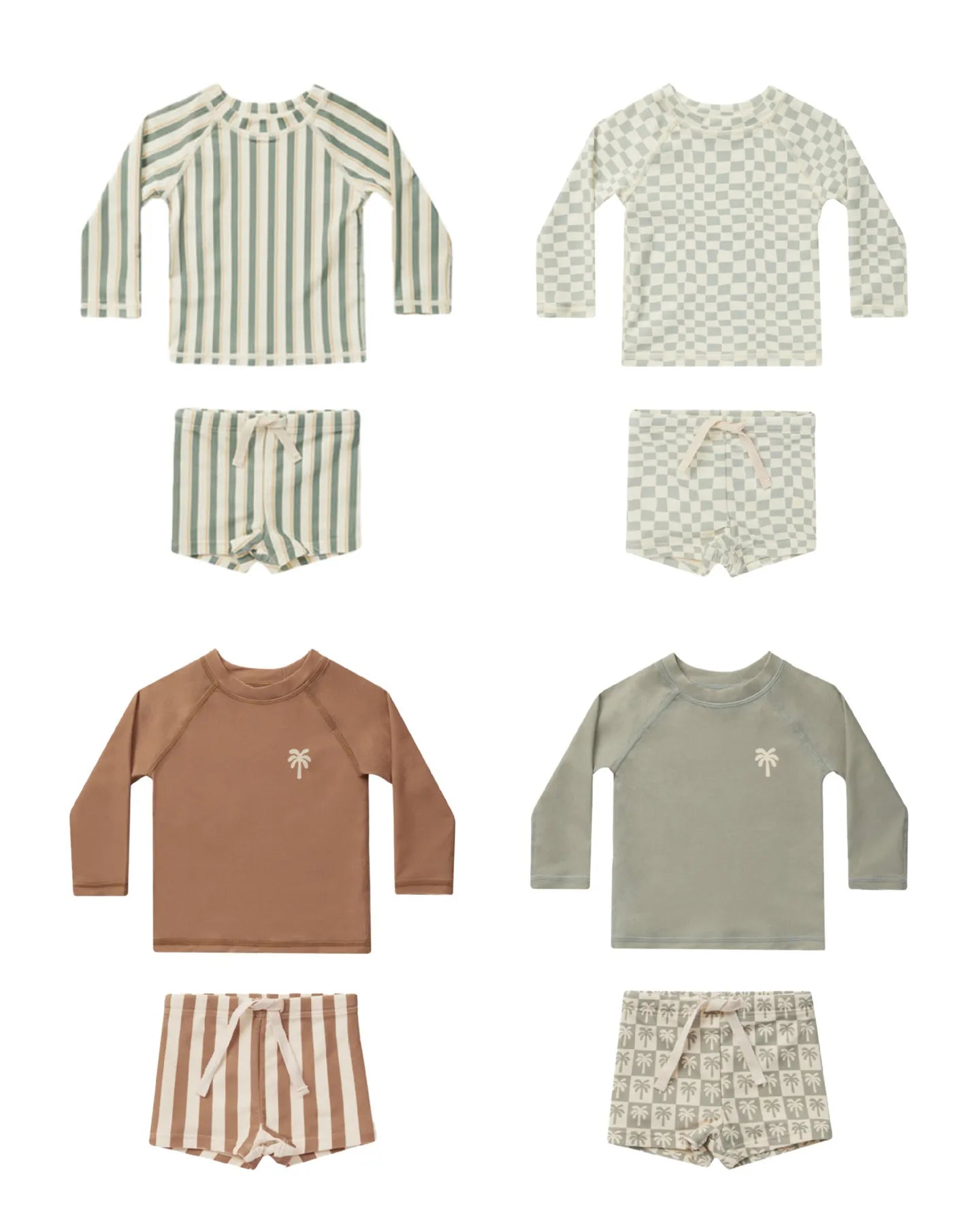 -キッズ水着 セパレートセット 長袖トップス+ショートパンツ ボーイズ ラッシュガード スイムウェア【mh0006163】 - mamahalo shop - ベビー用水着 -  べビー服 - 子供服 - 男の子 - 女の子