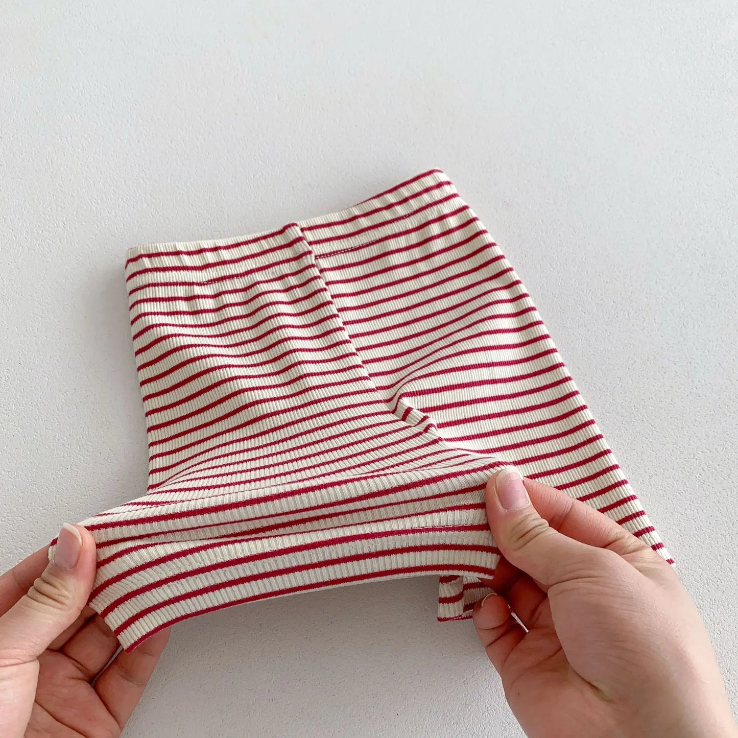 -キッズレギンスパンツ ショートレギンス 薄手 無地/ボーダー 6カラー - mamahalo shop - レギンスパンツ -  べビー服 - 子供服 - 男の子 - 女の子