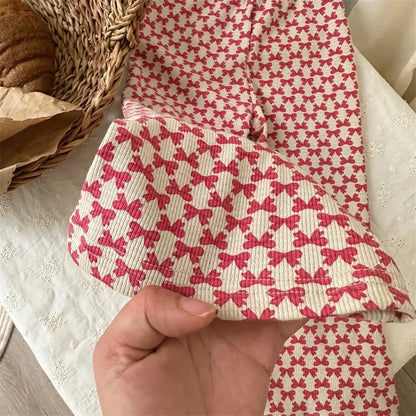 -キッズパンツ リボンプリント ベルボトムパンツ フレアパンツ【mh0005373】 - mamahalo shop - ロングパンツ・スウェットパンツ -  べビー服 - 子供服 - 男の子 - 女の子