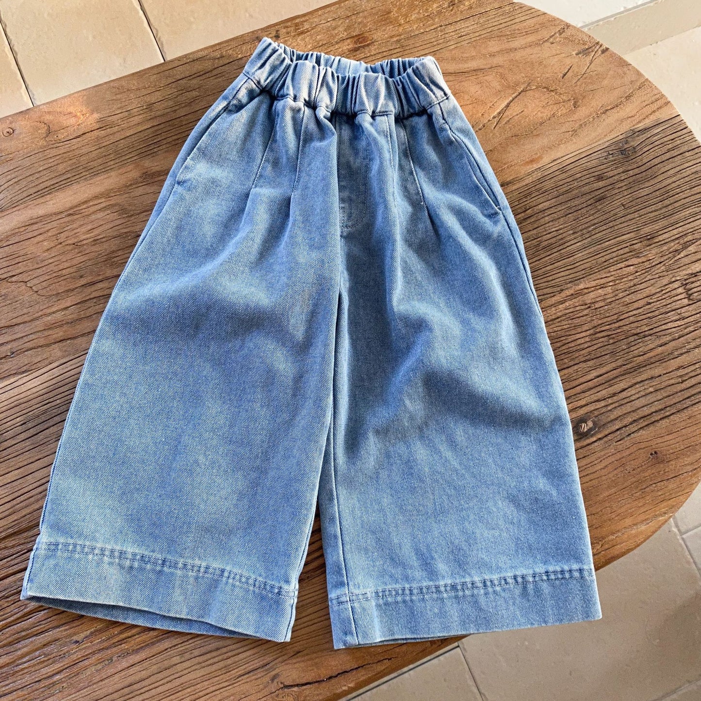 -キッズパンツ ソフトデニムルーズワイドバギーパンツ 2カラー【mh0006690】 - mamahalo shop - デニムパンツ -  べビー服 - 子供服 - 男の子 - 女の子