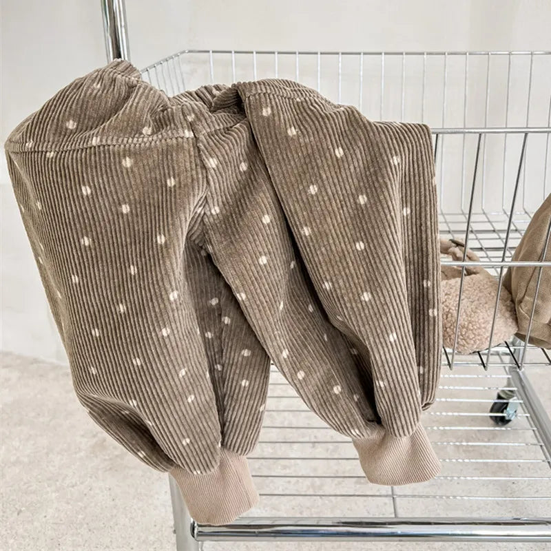 -キッズ みずたま コーデュロイ ルーズ パンツ バルーン ジョガーパンツ - mamahalo shop - ロングパンツ・スウェットパンツ -  べビー服 - 子供服 - 男の子 - 女の子