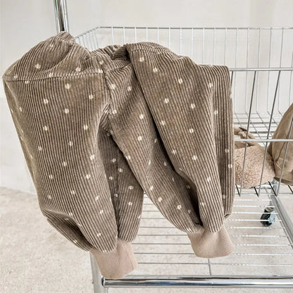 -キッズ みずたま コーデュロイ ルーズ パンツ バルーン ジョガーパンツ - mamahalo shop - ロングパンツ・スウェットパンツ -  べビー服 - 子供服 - 男の子 - 女の子