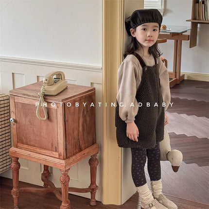 キッズサロペット ボアフリースサスペンダーパンツ - mamahalo shop - サロペットパンツ・サスペンダーパンツ -  べビー服 - 子供服 - 男の子 - 女の子