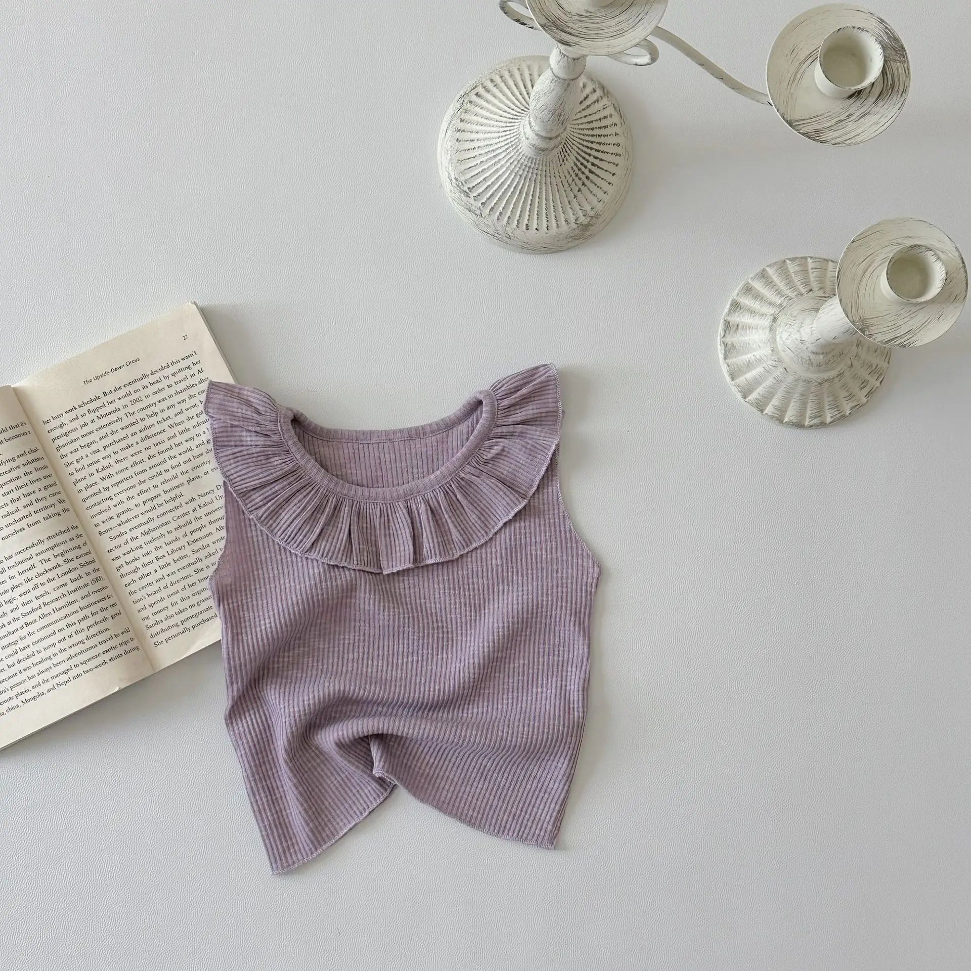 -ベビートップス ロータス サークル襟 ノースリーブTシャツ 3カラー【mh0006296】 - mamahalo shop - タンクトップ・キャミソール・ノースリーブトップス -  べビー服 - 子供服 - 男の子 - 女の子