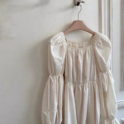 -キッズワンピース 長袖バブルスリーブドレス リンク ママお揃いコーデ【mh0005405】 - mamahalo shop - 長袖ワンピース -  べビー服 - 子供服 - 男の子 - 女の子