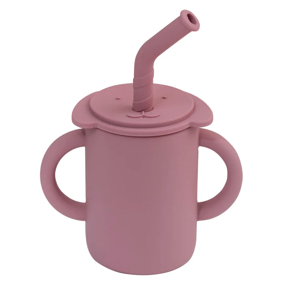 -☺︎ ベビーマグ ストローマグ ハンドル 持ち手付き 象エレファント シリコンカップ - mamahalo shop - ベビーキッズ食器 -  べビー服 - 子供服 - 男の子 - 女の子