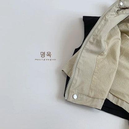 -キッズベスト フーディジップアップアウターベスト フード付きジャケット 2カラー【mh0006673】 - mamahalo shop - ベスト -  べビー服 - 子供服 - 男の子 - 女の子