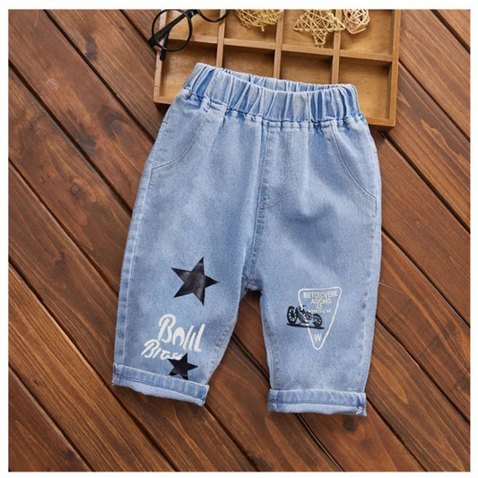 -キッズジュニアパンツ デニム クロップドパンツ ダメージ パッチワーク ジーンズ 4デザイン【mh0005772】 - mamahalo shop - デニムパンツ -  べビー服 - 子供服 - 男の子 - 女の子