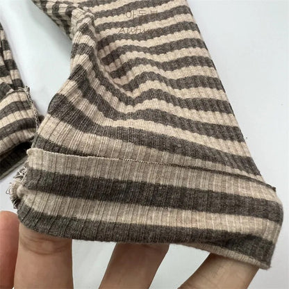 -キッズ レギンスパンツ ボーダー シンプル ベーシック カーキ ブラック 2カラー ユニセックス 男の子 女の子 子供服【mh0003013】 - mamahalo shop - レギンスパンツ -  べビー服 - 子供服 - 男の子 - 女の子